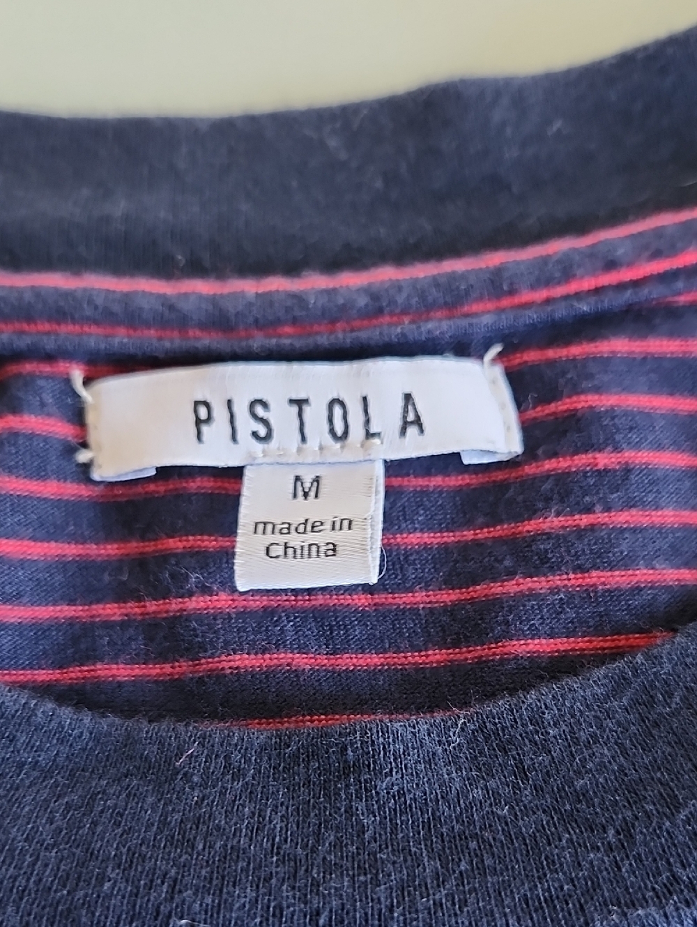 Pistola Marina Purple Stripe Stretch Cap-Sleeve Muscle Tee Top Size M New - Picture 7 of 9